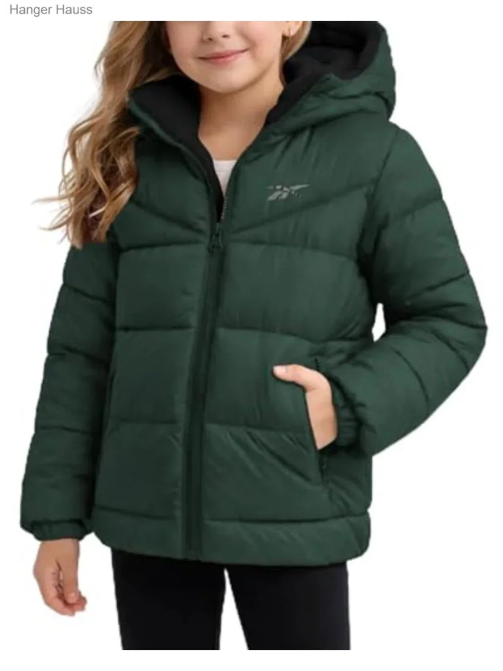 Girls Heavyweight Quilted Puffer Jacket with Sherpa Lining, Faux-Fur Hood, Wind